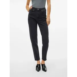 Vero Moda Mom-Jeans VERO MODA "VMTESSA HR MOM JEANS RA220 GA NOOS", Damen, Gr. 29, Länge 34, blau (dunkelgrau denim), Denim/Jeans, Obermaterial: 99% Baumwolle, 1% Elasthan, unifarben, bequem knöchellang, Jeans