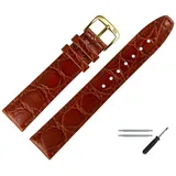 MARBURGER Uhrenarmband 16mm Leder Kroko (Caiman) Prägung braun