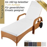 Sonnenliege Gartenliege Liege Liegestuhl Relaxliege Polyrattan Rattan Natur