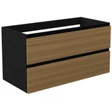 duschspa Waschtisch Unterschrank Waschbeckenunterschrank Waschtischunterschrank Badschrank, 50-120cm Hängeschrank, Matt / Hochglanz schwarz 99 cm x 52 cm x 46 cm