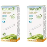 Masmi Super Plus Applikator-Tampons, zertifizierte Bio-Baumwolle, hypoallergen, biologisch abbaubar, Parfüm, Viskose, Rayon, Chlor und Dioxin, 12 Stück (Doppelpack)