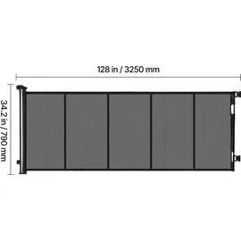 Vevor Treppenschutzgitter einziehbar 310 cm / 79,5 cm Schwarz
