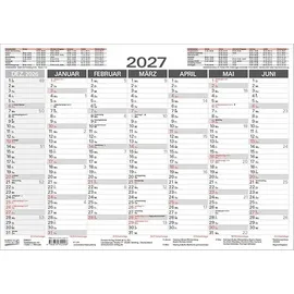 Korsch Verlag Tafelkalender A5 2027: 14 Monate auf Vorder- und Rückseite I Ferientermine und Feiertage