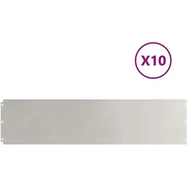 vidaXL Rasenkante 103 x 25 cm 10 Stück Silber