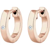 Elli DIAMONDS Ohrringe Creole Basic Diamant (0.03 ct.) 925 Sterling Silber Rosé vergoldet