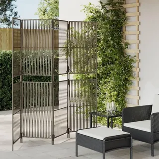 Festnight 4 teilig Paravent Poly Rattan Outdoor Faltwand Raumteiler Trennwand Sichtschutz Klappbar Raumtrenner Faltbar Stellwand Außen Innen Balkon Terrasse 196x180 cm