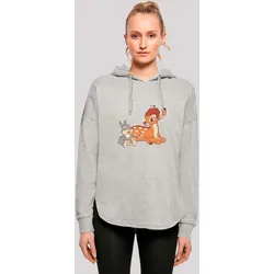 Kapuzenpullover F4NT4STIC "Disney Bambi Chilling", Damen, Gr. L, grau, Obermaterial: 100% Baumwolle, casual, oversize, Langarm, Pullover, Premium Qualität