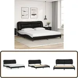 Vidaxl - Bettgestell mit Kopfteil Schwarz und Weiß 180x200 cm Kunstleder - Bettstellengestell - Doppelbett - Schlafzimmermöbel - Boxspringbetten