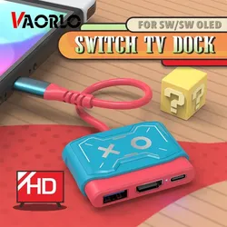 Für Nintendo Schalter/Schalter OLED Dock TV Dock Tragbare Docking Station USB C zu 4K HDMI-kompatibel USB 3,0 Hub Lade Konverter
