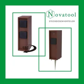 Novatool Gartensteckdose 2 St. Braun