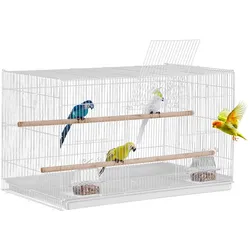VEVOR Vogelkäfig Wellensittich Käfig Vogelhaus Vogelbauer 760x460x455mm weiß