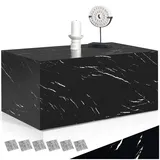 Tectake Couchtisch Marmor Optik Schwarz Holz 90 x 50 x 40 cm