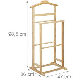 Relaxdays Herrendiener Bambus 98,5 x 47 x 36 cm Natur