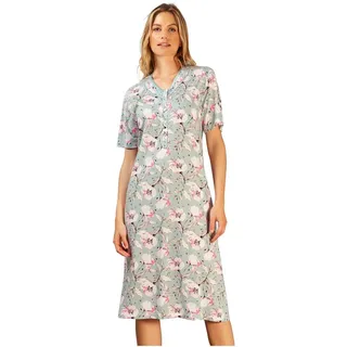 Hajo Nachthemd Damen Schlafshirt mit Knopfleiste (1-tlg) Modisches Design blau 40-42