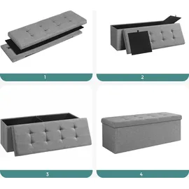 Songmics Sitztruhe LSF77G hellgrau Stoff 110,0 cm