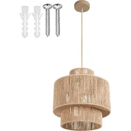 Tectake tectake® Pendelleuchte Allegra aus Jute im Boho-Stil, 40W Natur