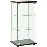 vidaXL Vitrinenschrank Hartglas Schwarz