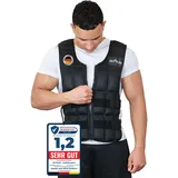 DH FitLife Verstellbare Gewichtsweste 20KG zum Muskelaufbau u. Krafttraining | Weighted Vest | Laufweste Damen Herren | Fitness Trainingsweste