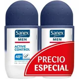 Sanex Deo-Zerstäuber Men Active Control 48h Deodorant Roll On Duplo 2 x 50ml