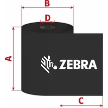 Zebra Technologies Zebra ZipShip 1600 Farbband schwarz, 156mm, 450m, 18er-Pack (01600BK15645)