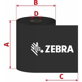 Zebra Technologies Zebra ZipShip 1600 Farbband schwarz, 156mm, 450m, 18er-Pack (01600BK15645)