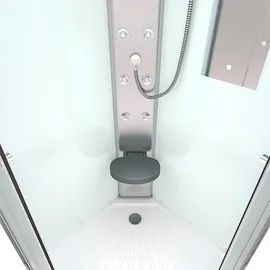 AcquaVapore D10-10M0 Fertigdusche 90 x 90 cm rechts Weiß Sicherheitsglas ESG
