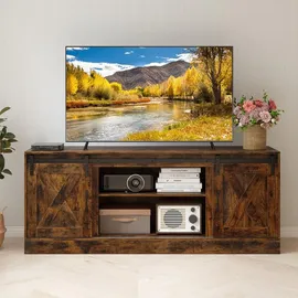 Costway TV-Schrank 150 x 39 x 60 cm Braun Holz/Metall/MDF