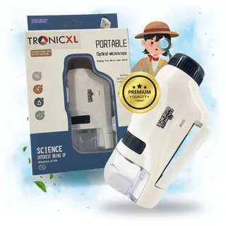 TronicXL Taschenmikroskop 60x - 120x Lupe Mikroskop Kinder Forscher Abenteuer Spielzeug Geschenkidee für draußen