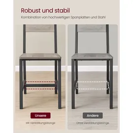 VASAGLE Esszimmerstuhl Holzstuhl grau 2er Set