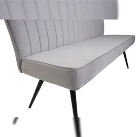 Mendler Esszimmer-Set HWC-K16, 2er-Set Stuhl+Sitzbank Esszimmergruppe Sitzgruppe Esszimmergarnitur, Samt Metall ~ hellgrau