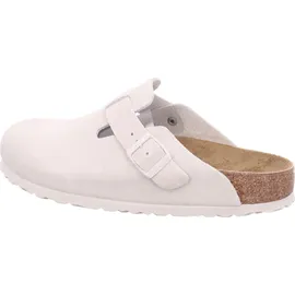 Birkenstock Boston Suede Holzschuhe Antique White 38