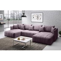 Furnix Wohnlandschaft U-Form-Sofa ANDORE Wohnzimmersofa mit Schlaffunktion und Bettkasten, Maße 345x93x177 cm, Liegefläche: 136 x 331 cm lila