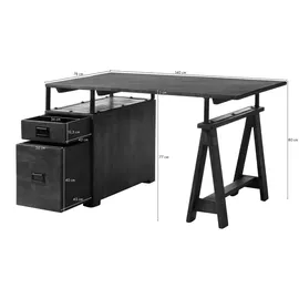 Massivmoebel24 Schreibtisch Mango braun