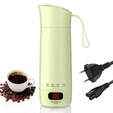 Kssvzz Elektrischer Reisewasserkocher Klein 400ml, Mini Wasserkocher mit 4 Temperatureinstellung, Tragbarer Reise Wasserkocher - 304 Stainless Steel Liner, Automatische Abschaltung(Grün)