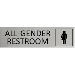 CombiCraft Aluminium Türschild All-Gender Restroom 165x45mm mit 3M-Tape