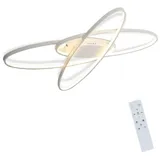 Nettlife LED Deckenleuchte Weiß mit Fernbedienung Wohnzimmer Dimmbar Deckenlampe Modern, Für Wohnzimmer Schlafzimmer Esszimmer Büro weiß Oval