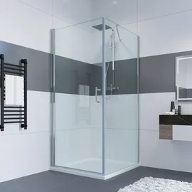 IMPTS Eckdusche mit Falttür links 120 x 90 cm Einscheibensicherheitsglas