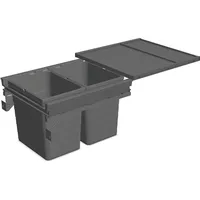 ninka Mülltrennsystem Set eins2fünf - Einbaumülleimer 2 Fächer für KB 500/NL 500, Grau