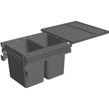 ninka Mülltrennsystem Set eins2fünf - Einbaumülleimer 2 Fächer für KB 500/NL 500, Grau