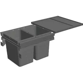 ninka Mülltrennsystem Set eins2fünf - Einbaumülleimer 2 Fächer für KB 500/NL 500, Grau