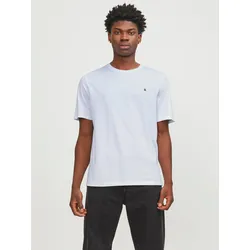 Rundhalsshirt »JJEPAULOS TEE SS CREW NECK NOOS«, mit Logo Stickerei, Gr. XXL, White, , 37831864-XXL