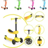 Moni Kinderroller 2 in 1 Lamborghini Laufrad, Lenkerhöhe verstellbar, klappbar gelb