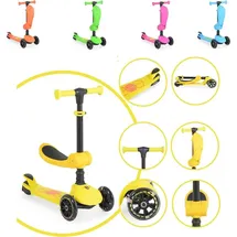 Moni Kinderroller 2 in 1 Lamborghini Laufrad, Lenkerhöhe verstellbar, klappbar gelb
