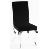 Casa Padrino Luxus Modern Barock Esszimmer Stuhl Blau / Silber - Designer Stuhl