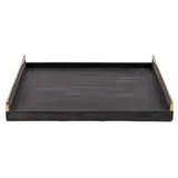 Riviera Maison Tablett Fifth Avenue 65x65 cm Mangoholz schwarz Gold Griffe