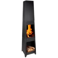Bbq Collection Feuerschale BBQ Collection Terrassenofen 36 x 36 x 150 cm schwarz