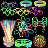 Foydream Knicklichter Party Set, 488 Pieces Glow Sticks with 200 Glow Sticks 200 Connectors, Knicklichter Schwarzlicht Deko für Halloween, Weihnachten, Geburtstage, Festivals, Dunkle Party-Accessoires