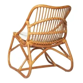 vidaXL Rattanstuhl Leinen 73 x 50 x 78 cm hellbraun
