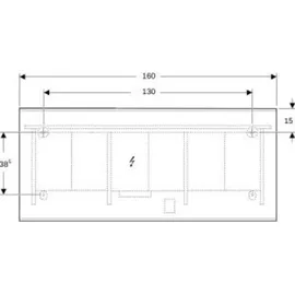 Geberit Option Plus 160x70cm, Alu elox., dir./ind. Beleucht.