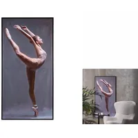BigBuy Wanddekoobjekt Bild 70 x 3,5 x 140 cm Leinwand Ballerina